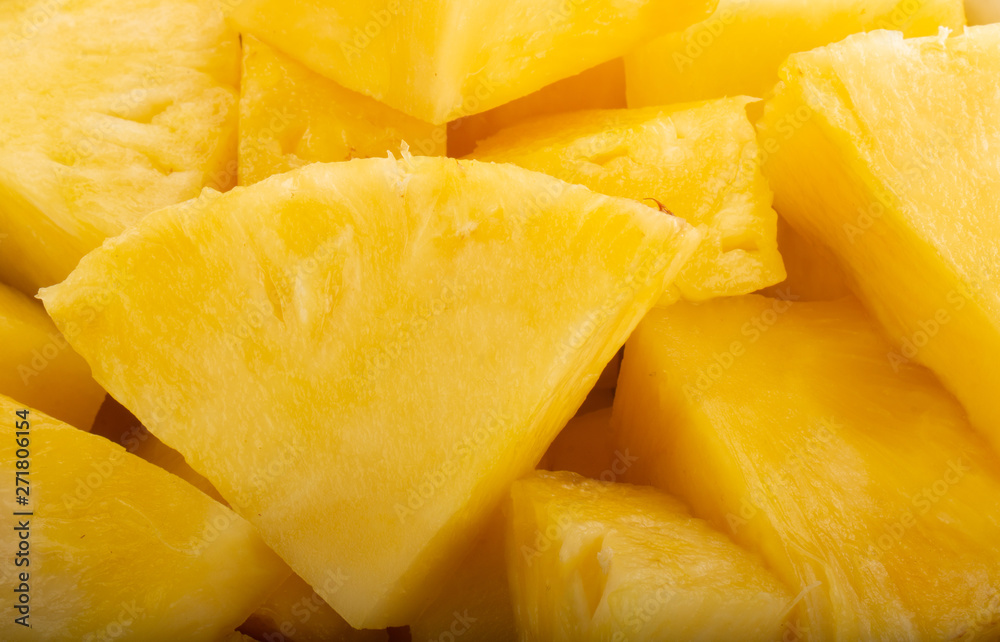heap of slices of pineapple background