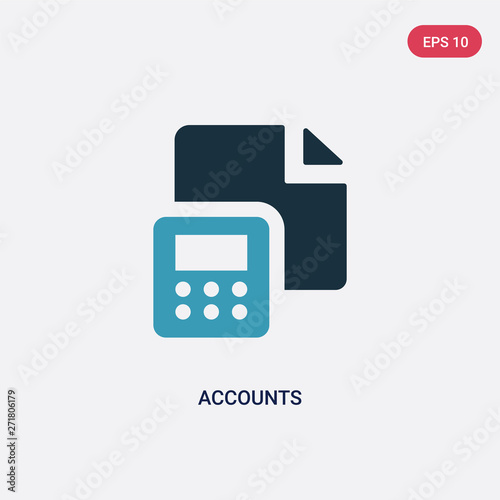two color accounts vector icon from user interface concept. isolated blue accounts vector sign symbol can be use for web, mobile and logo. eps 10