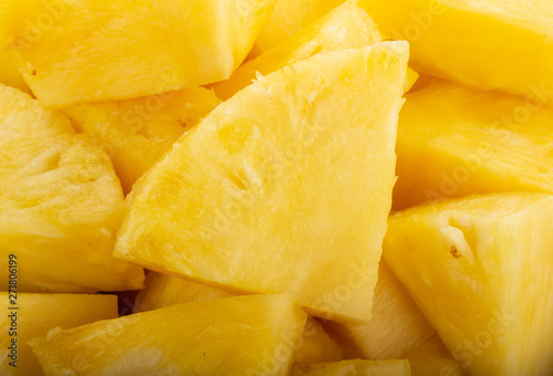 heap of slices of pineapple background