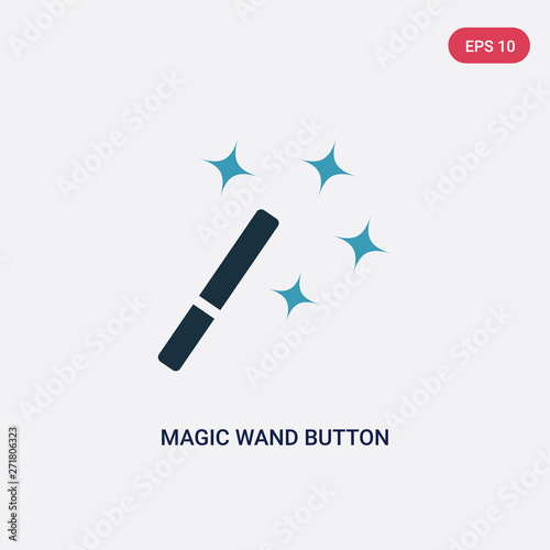 two color magic wand button vector icon from user interface concept. isolated blue magic wand button vector sign symbol can be use for web, mobile and logo. eps 10