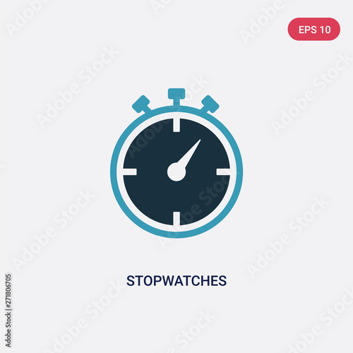 two color stopwatches vector icon from user interface concept. isolated blue stopwatches vector sign symbol can be use for web, mobile and logo. eps 10