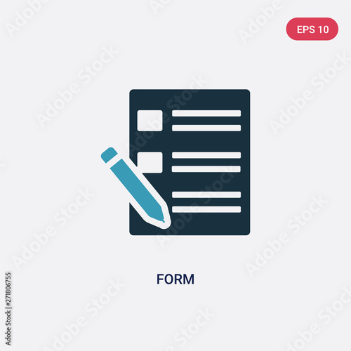 two color form vector icon from user interface concept. isolated blue form vector sign symbol can be use for web, mobile and logo. eps 10