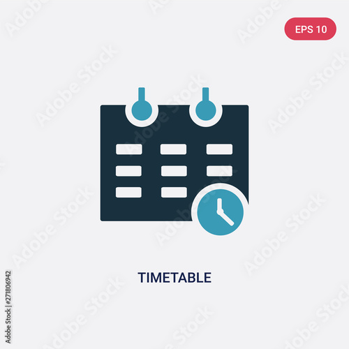 two color timetable vector icon from user interface concept. isolated blue timetable vector sign symbol can be use for web, mobile and logo. eps 10