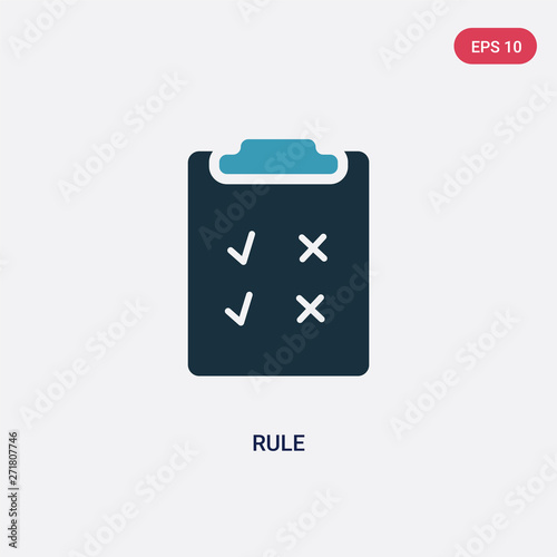 two color rule vector icon from user interface concept. isolated blue rule vector sign symbol can be use for web, mobile and logo. eps 10