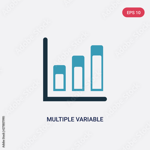 two color multiple variable bars data vector icon from user interface concept. isolated blue multiple variable bars data vector sign symbol can be use for web, mobile and logo. eps 10