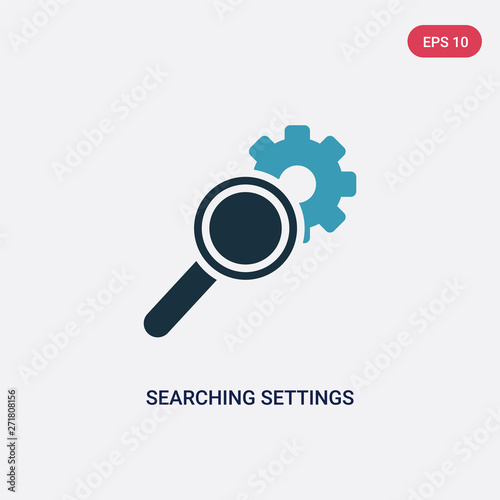 two color searching settings interface vector icon from user interface concept. isolated blue searching settings interface vector sign symbol can be use for web, mobile and logo. eps 10