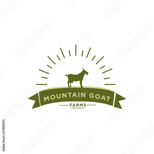 vectorn Badge mountain goat farm. photo