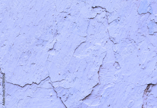 Old concrete violet, purple, blue walls with cracks  background paint, workpiece for design, copy spase © Olena