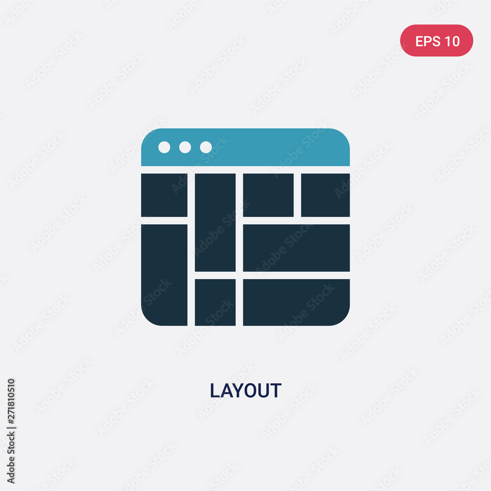 Fototapeta premium two color layout vector icon from user interface concept. isolated blue layout vector sign symbol can be use for web, mobile and logo. eps 10