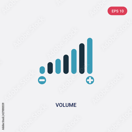 two color volume vector icon from user interface concept. isolated blue volume vector sign symbol can be use for web, mobile and logo. eps 10
