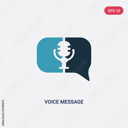 two color voice message vector icon from user interface concept. isolated blue voice message vector sign symbol can be use for web, mobile and logo. eps 10