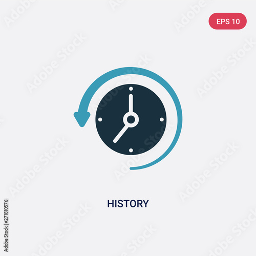 two color history vector icon from user interface concept. isolated blue history vector sign symbol can be use for web, mobile and logo. eps 10