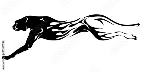 Cheetah Speed Rush Abstract Flame Body
