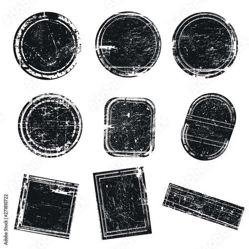 Set of Grunge Rubber Stamps. 