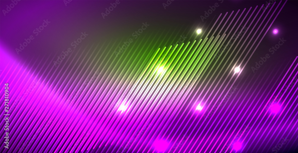 Neon glowing wave, magic energy and light motion background Neon glowing wave, magic energy and light motion background