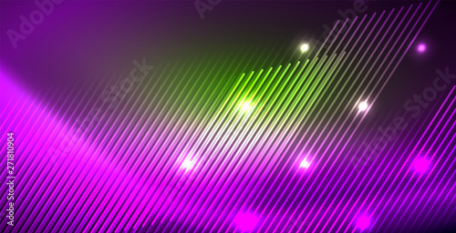 Neon glowing wave  magic energy and light motion background