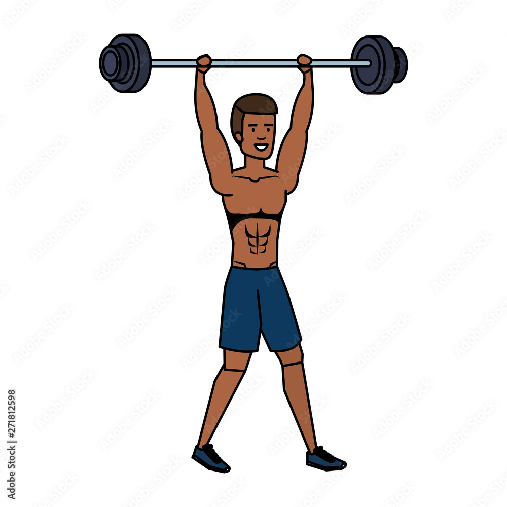 avatar man weight lifting vector illustration avatar man weight lifting vector illustration