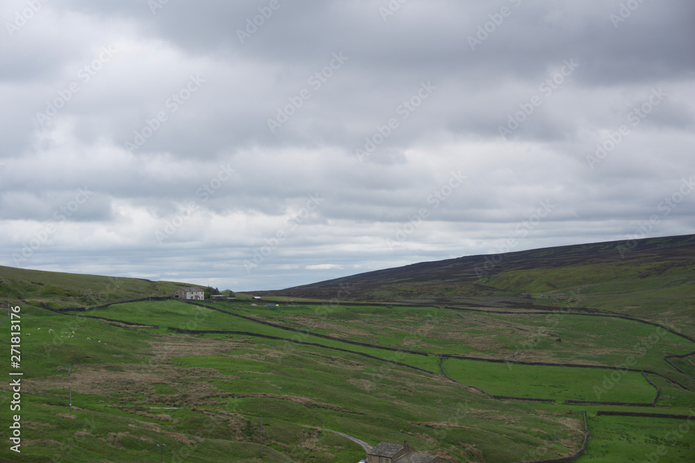 View over moorland high in Yorkshire dales