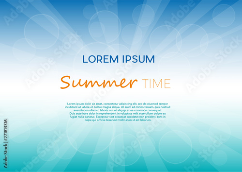 Summer time background with text. Vector illustration of a glowing sky. Poster with copy space