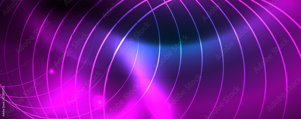 Neon glowing techno lines, hi-tech futuristic abstract background template, vector Neon glowing techno lines, hi-tech futuristic abstract background template, vector