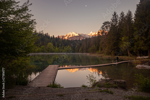 sunrise at the lake, crestasee photo