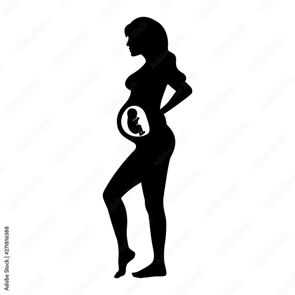 Pregnant woman with a baby inside the belly