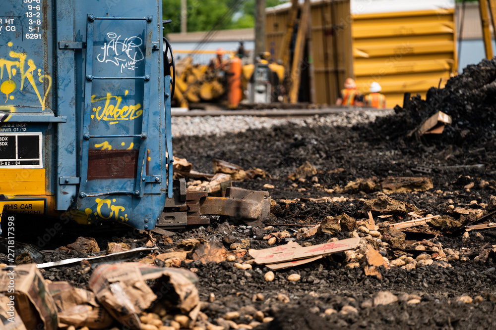 Train Derailment Scene Train Derailment Scene