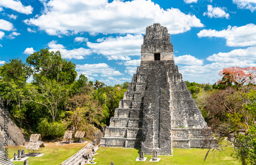 Temple of the Great Jaguar at Tikal in Guatemala photo
