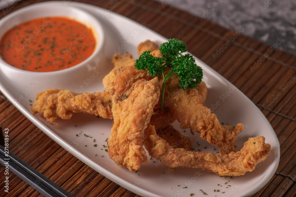 fried chicken with sauce fried chicken with sauce