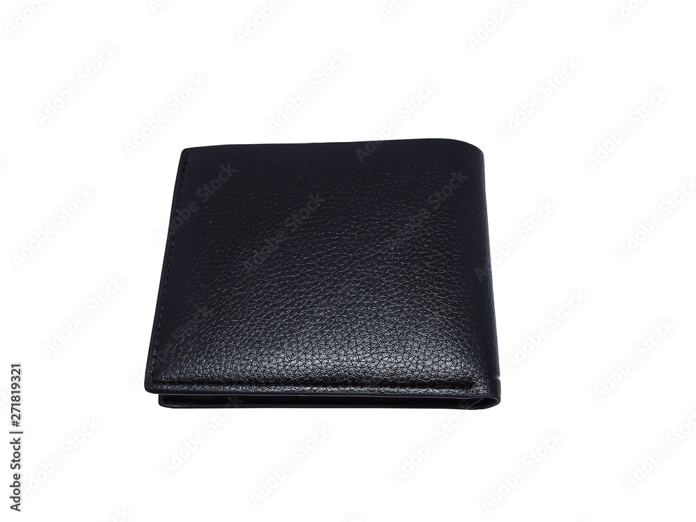 Black men leather wallet pocket with clipping path isolated on white background. Black men leather wallet pocket with clipping path isolated on white background.