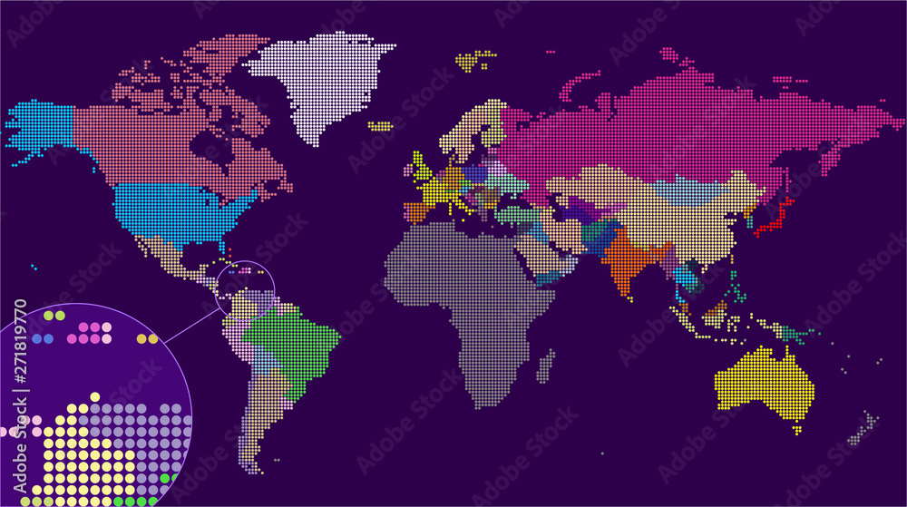 Fototapeta premium Vector Dotted World Map. A political map of the World.