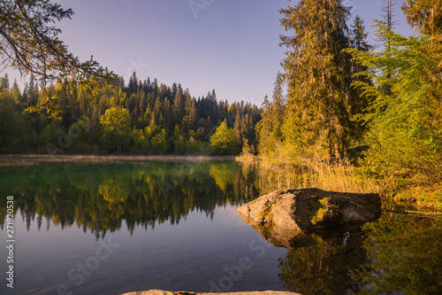 reflection of trees in lake, crestasee