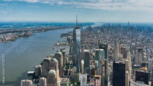 Manhattan Financial District From Helicopter