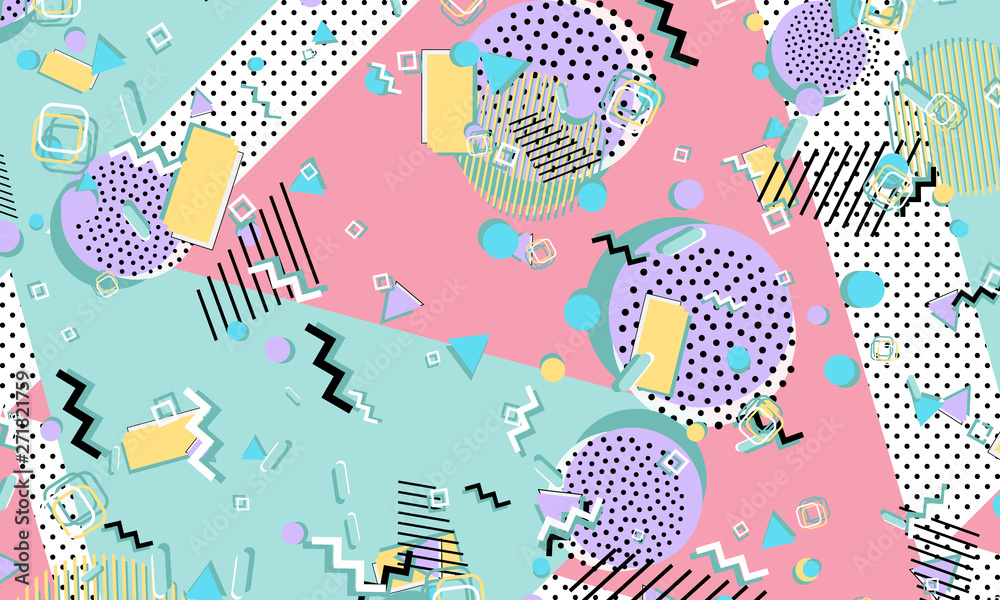 Memphis pattern. Geometric shapes. Hipster style Memphis pattern. Geometric shapes. Hipster style