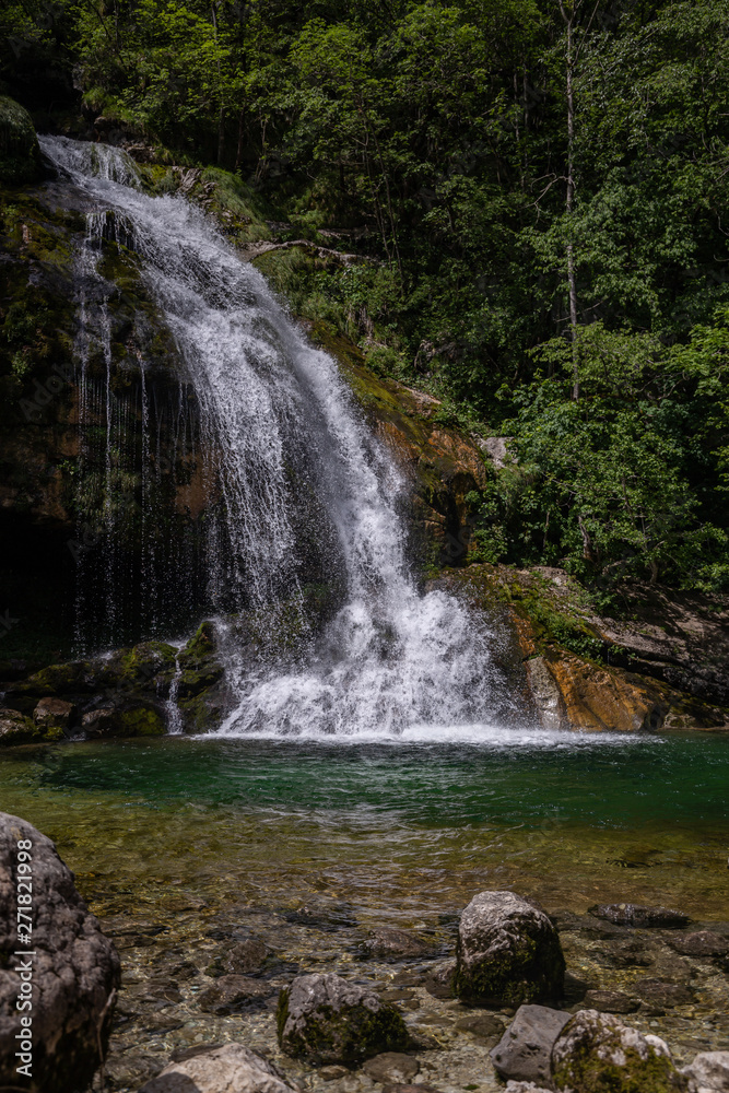 waterfall in deep forest 