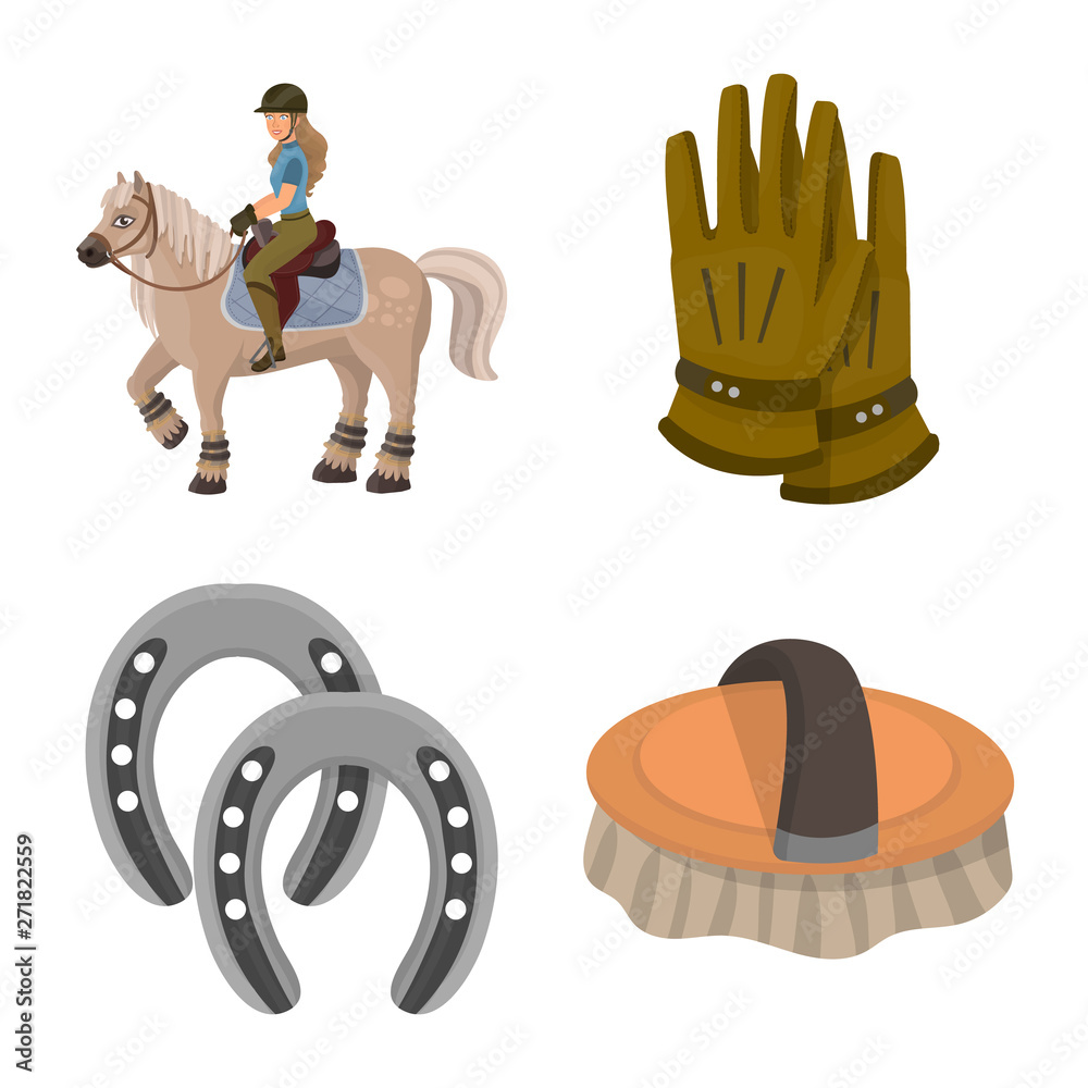 Fototapeta premium Isolated object of horseback and equestrian sign. Collection of horseback and horse vector icon for stock.
