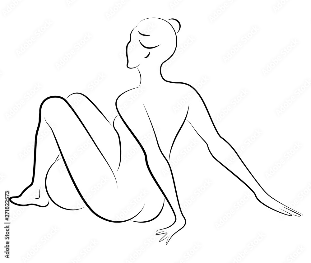 Basic RGBSilhouette of slender lady. The girl plays the ball. Female gymnast. Graphic image. Vector illustration. Basic RGBSilhouette of slender lady. The girl plays the ball. Female gymnast. Graphic image. Vector illustration.