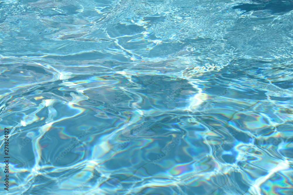 blue water in swimming pool