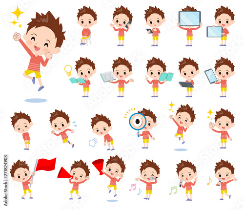 Red clothing boy_Action