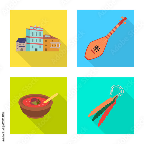 Vector design of culture and sightseeing sign. Collection of culture and originality vector icon for stock.