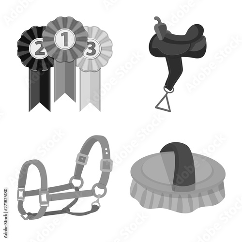 Vector illustration of race  and horse  symbol. Collection of race  and racing  vector icon for stock.