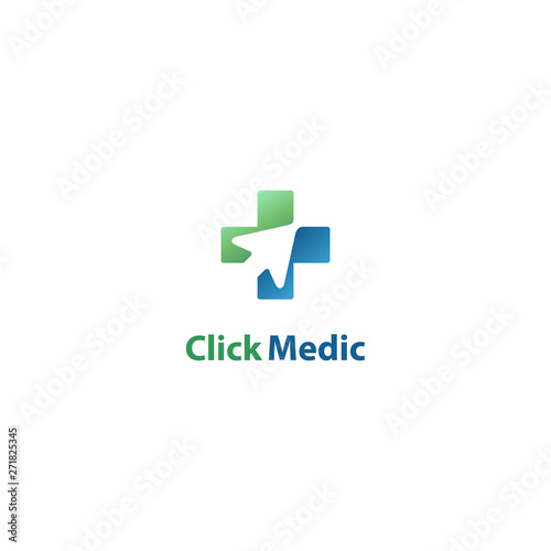 click medical logo with cursor and cross