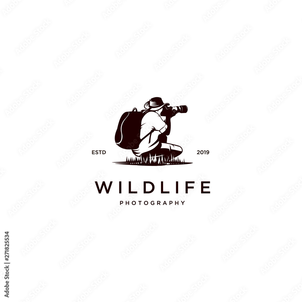 wild life photographer silhouette logo