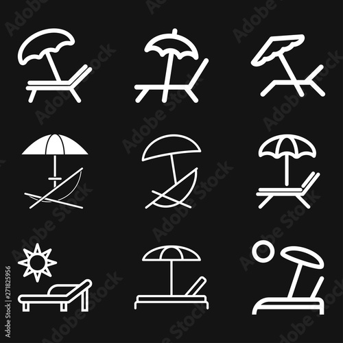 Chaise lounge icon logo, illustration, vector sign symbol for design Fototapet