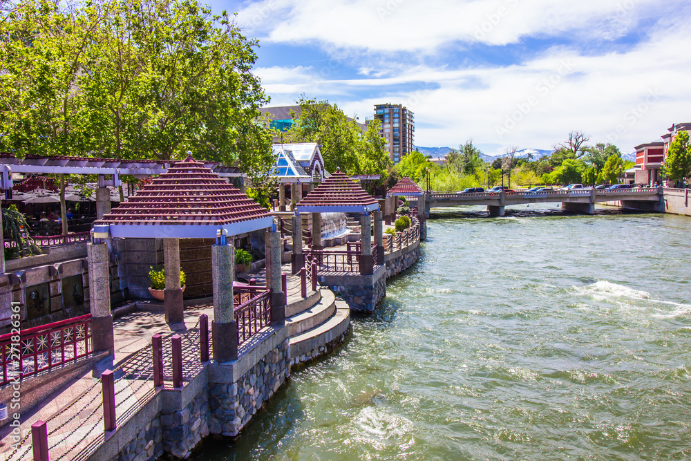 River Walk Pailions On Truckee River In Reno