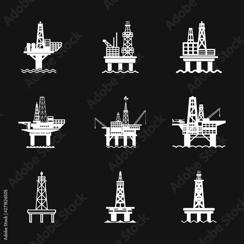 Oil platform iconfuel production logo, illustration, vector sign symbol for design