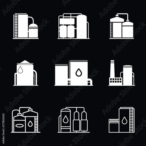 Oil storage tank icon logo, illustration, vector sign symbol for design