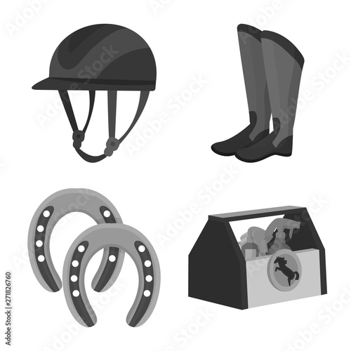Vector illustration of race  and horse  symbol. Set of race  and racing  stock symbol for web.