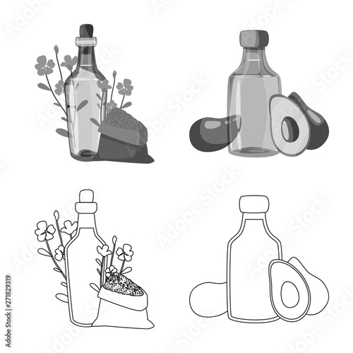 Vector design of healthy  and vegetable  sign. Set of healthy  and agriculture stock symbol for web.