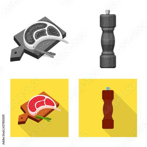 Vector design of cooking and sea logo. Collection of cooking and baking   stock symbol for web.